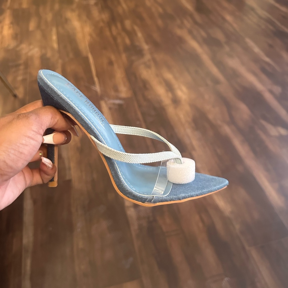 Denim heels